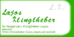 lajos klinglheber business card